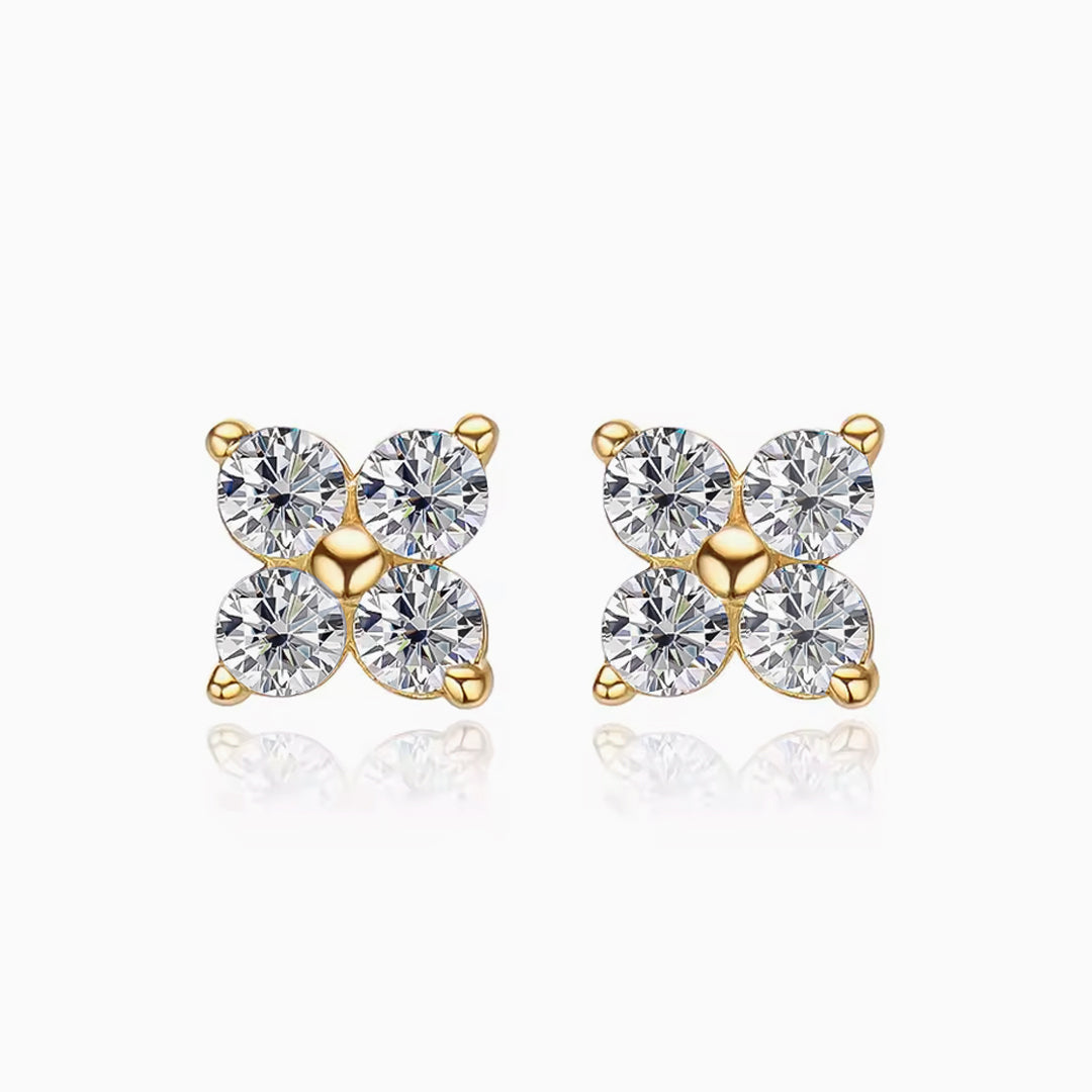 Yuna 4-Leaf Clover Moissanite Earrings