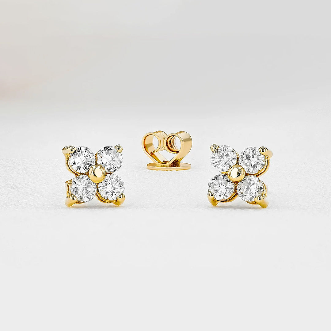 Yuna 4-Leaf Clover Moissanite Earrings