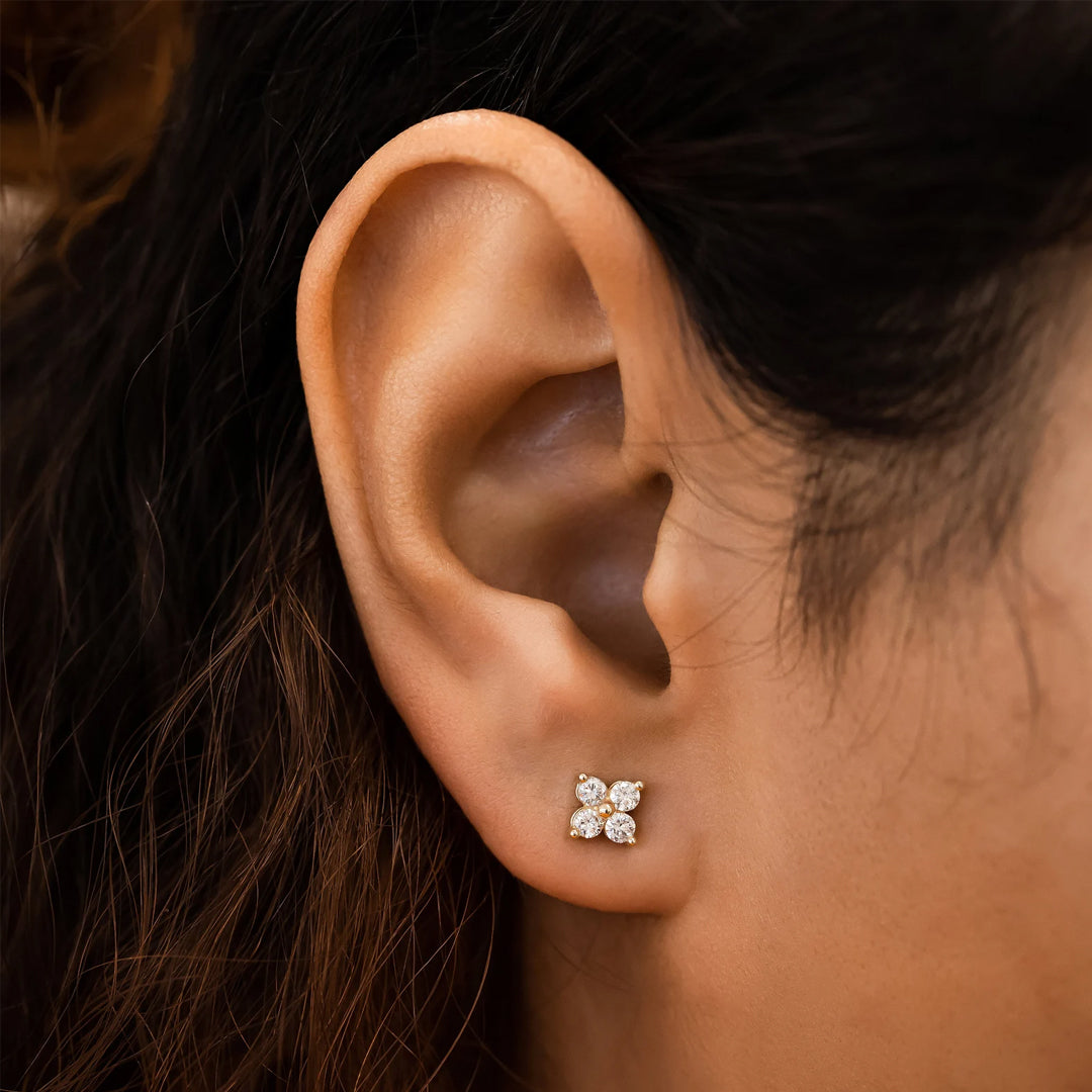 Yuna 4-Leaf Clover Moissanite Earrings