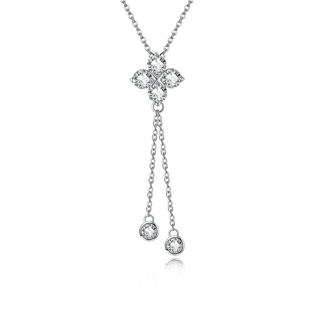 Yuna 4-Leaf Clover Dancing Moissanite Necklace