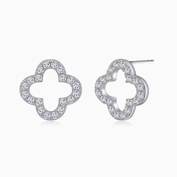 Yuna Mini 4 Leaf Clover Moissanite Earrings