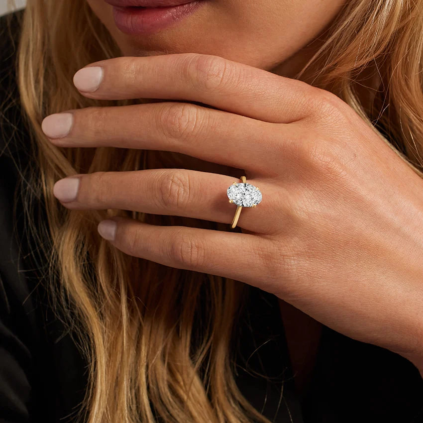 Aurielle Oval-Cut Moissanite Pavé Bridge Ring