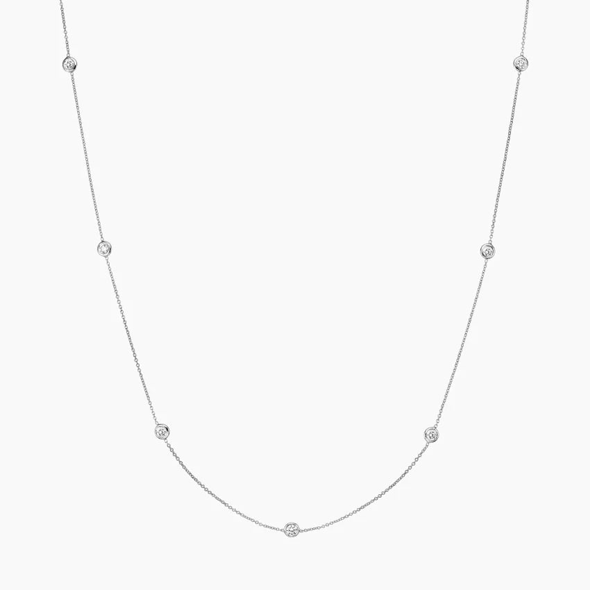 Celestia Bezel Strand Moissanite Necklace