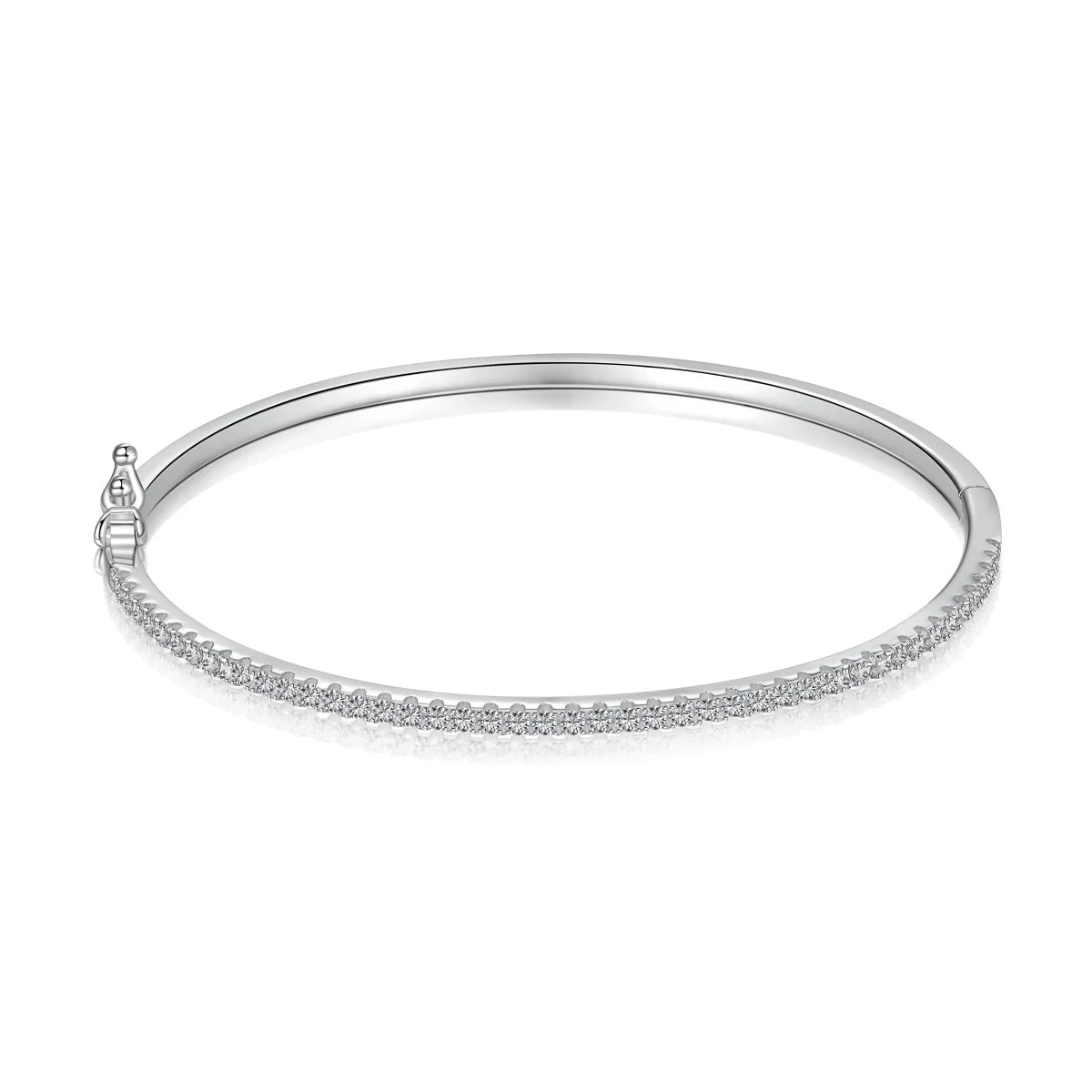 Charlotte Moissanite Hinged Bangle