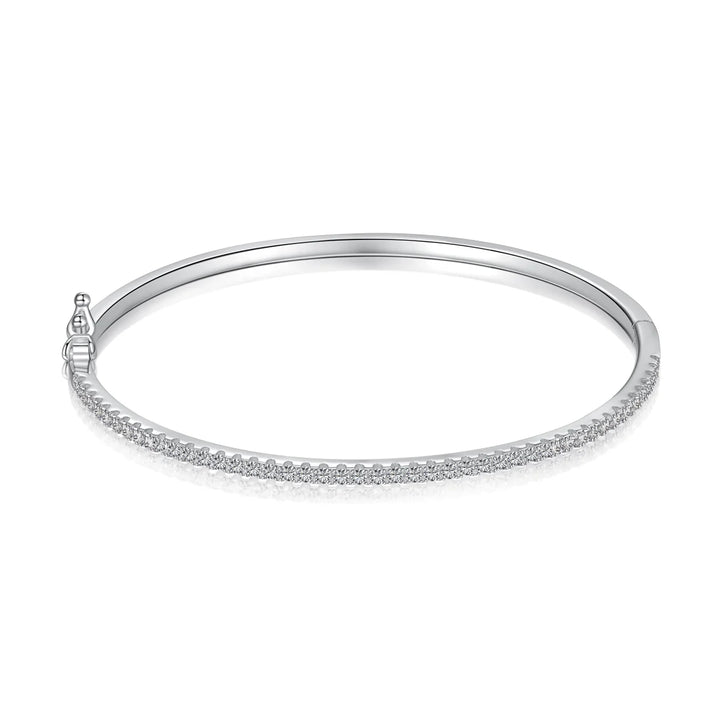 Charllote Moissanite Hinged Bangle