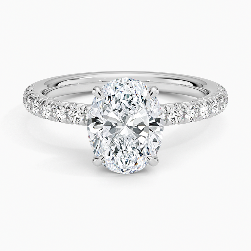 Lysandra Oval-Cut Pavé Moissanite Halo Ring