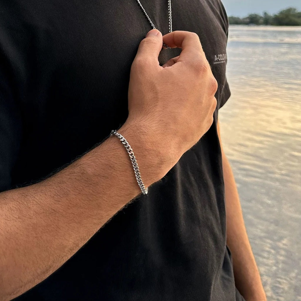 Flat Curb Link Unisex Bracelet