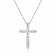 Ribbon Cross Moissanite Necklace
