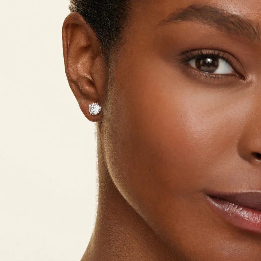 Celestia Moissanite Round-Cut Stud Earrings