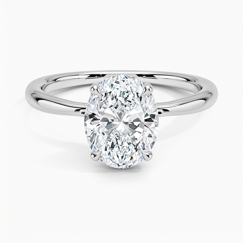 Vivara Oval-Cut Hidden Halo Moissanite Ring