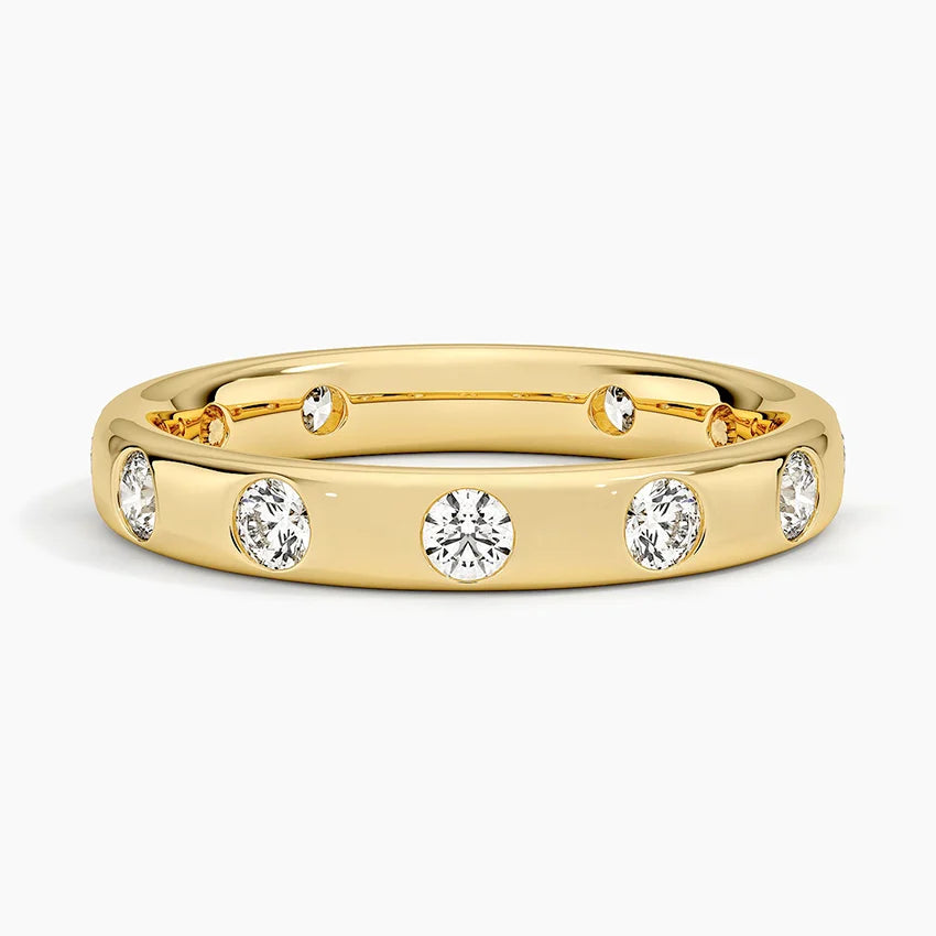 Bezel-Set Moissanite Band