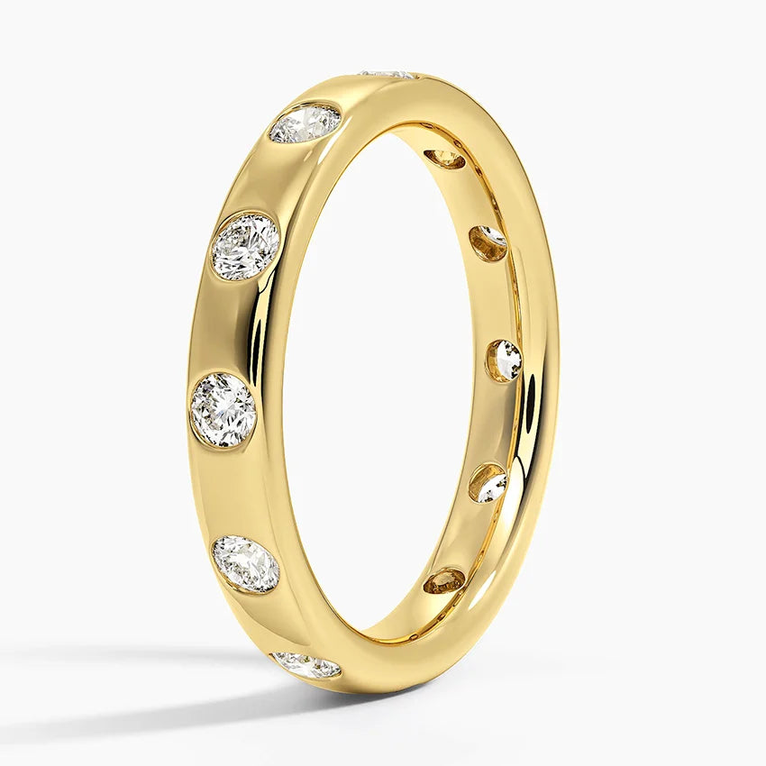 Bezel-Set Moissanite Band