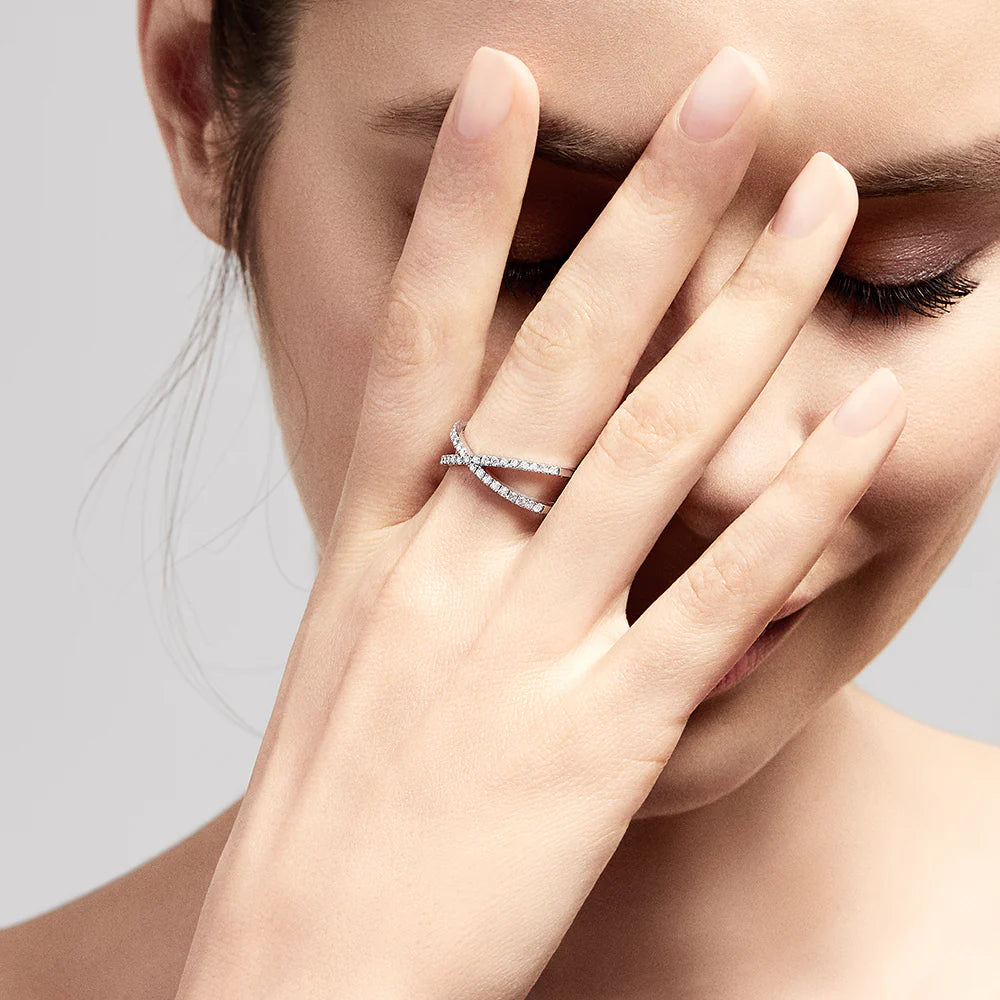 Xyla X-Shape Moissanite Ring