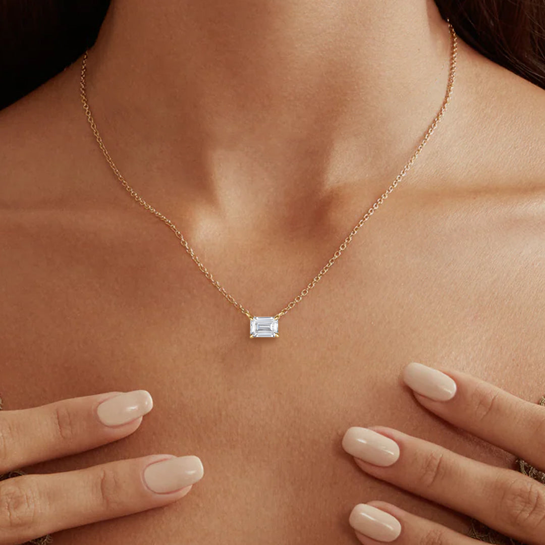 Ariston Emerald-Cut Moissanite Pendant