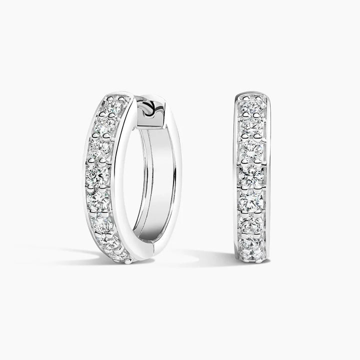 Channel-Set Hoop Moissanite Earrings