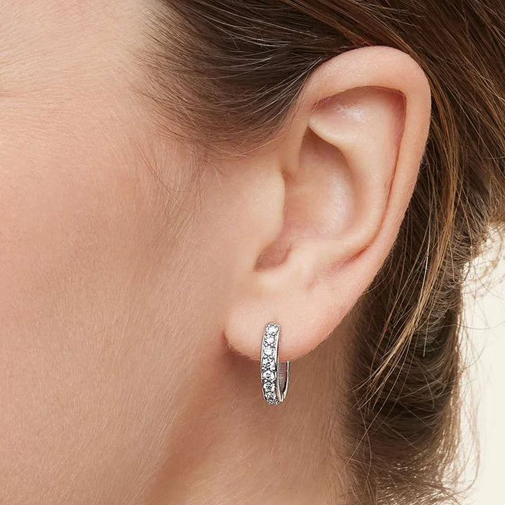 Channel-Set Hoop Moissanite Earrings