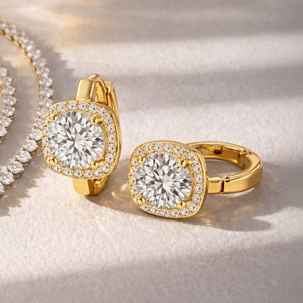 Alana Pavé Huggie Moissanite Earrings