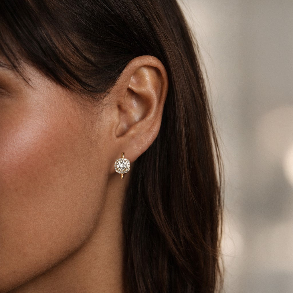 Alana Pavé Huggie Moissanite Earrings