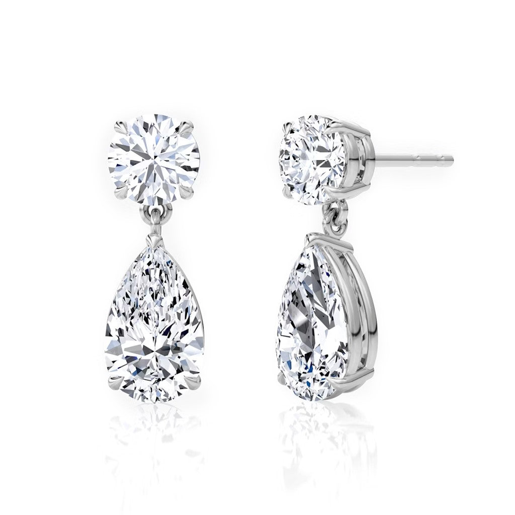 Layla Pear-Cut Drop Moissanite Earrings