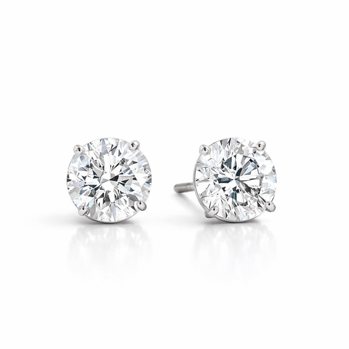 Moonlight Moissanite Round-Cut Stud Earrings