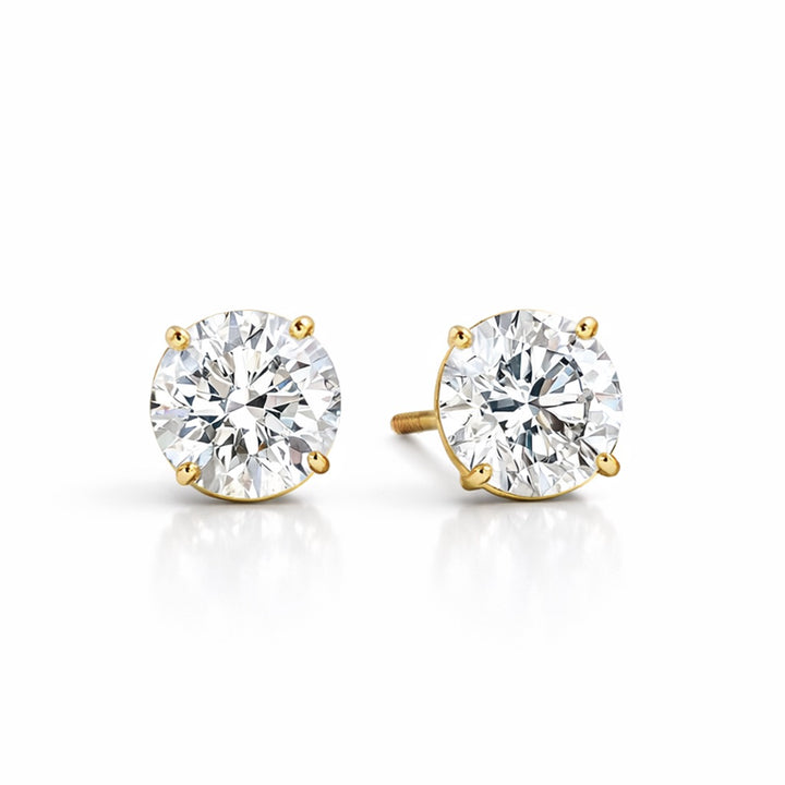 Moonlight Round-Cut Lab Diamond Stud Earrings