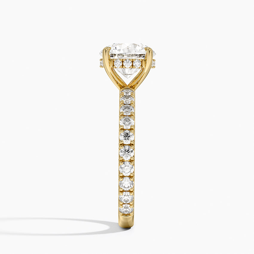 Ophelis Round-Cut Pavé Moissanite Ring