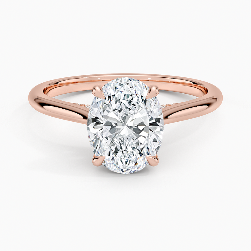 Oval Cut Moissanite Pavé Bridge Ring