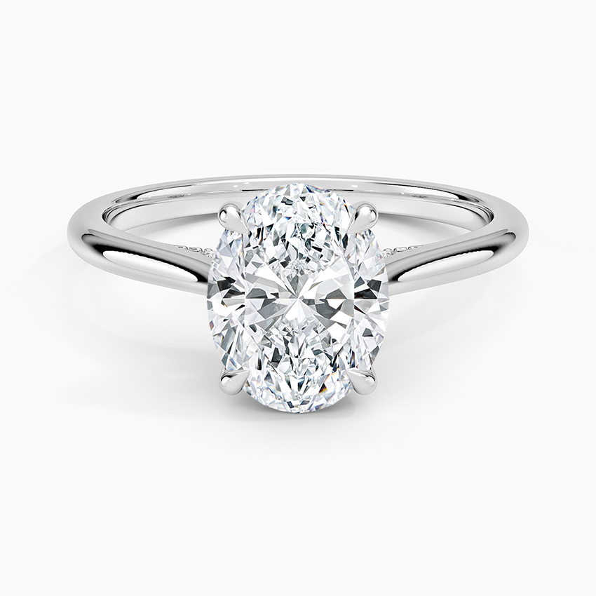 Oval Cut Moissanite Pavé Bridge Ring