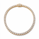 Atlas Round-Cut Moissanite Tennis Chain in 14k Gold with iced clasp