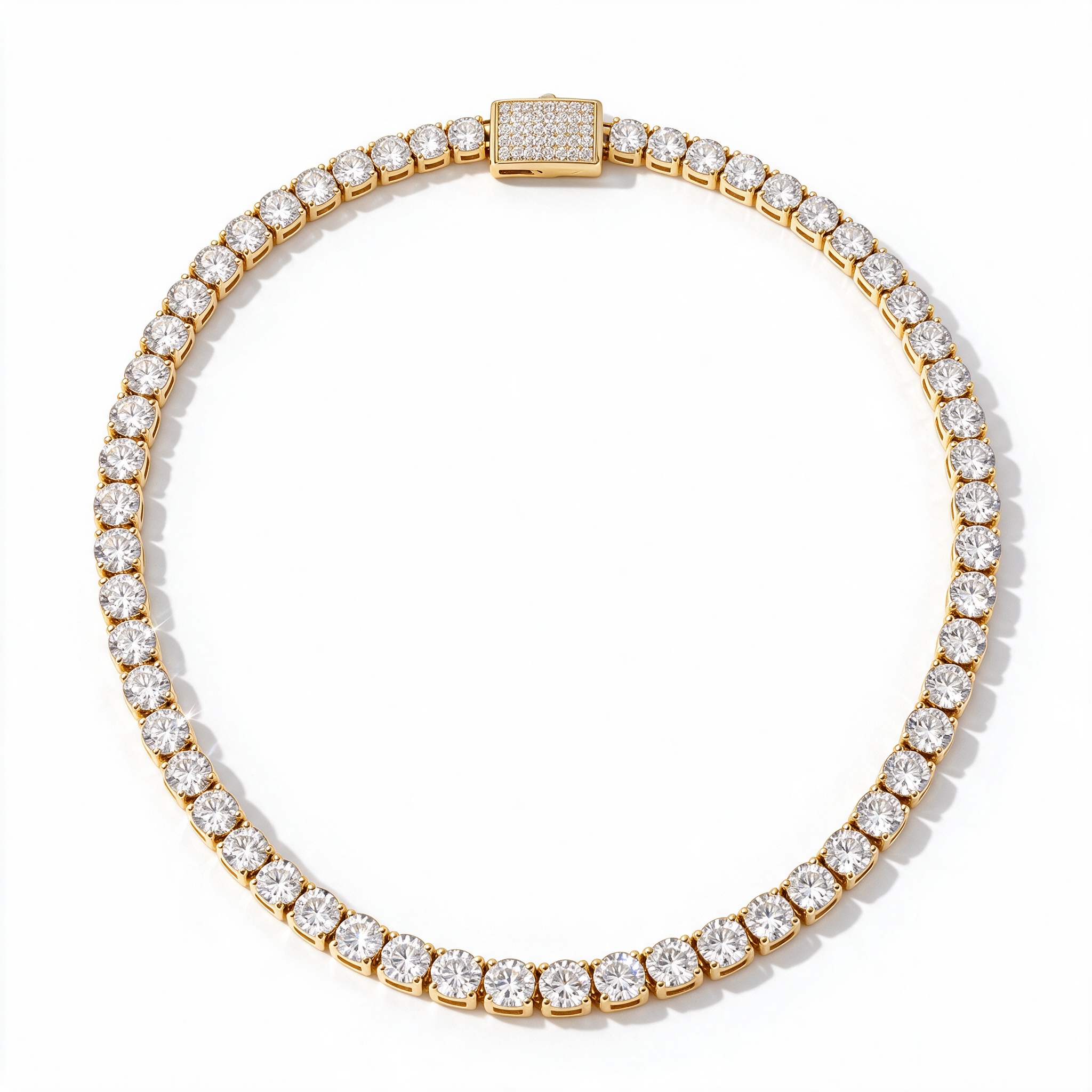 Atlas Moissanite Tennis Chain 14k Gold detail angle