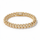 Catena Cuban Link Moissanite Bracelet 6mm in 14k Gold with iced clasp