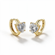 Lunette Heart Moissanite Huggie Earrings in 14k Gold