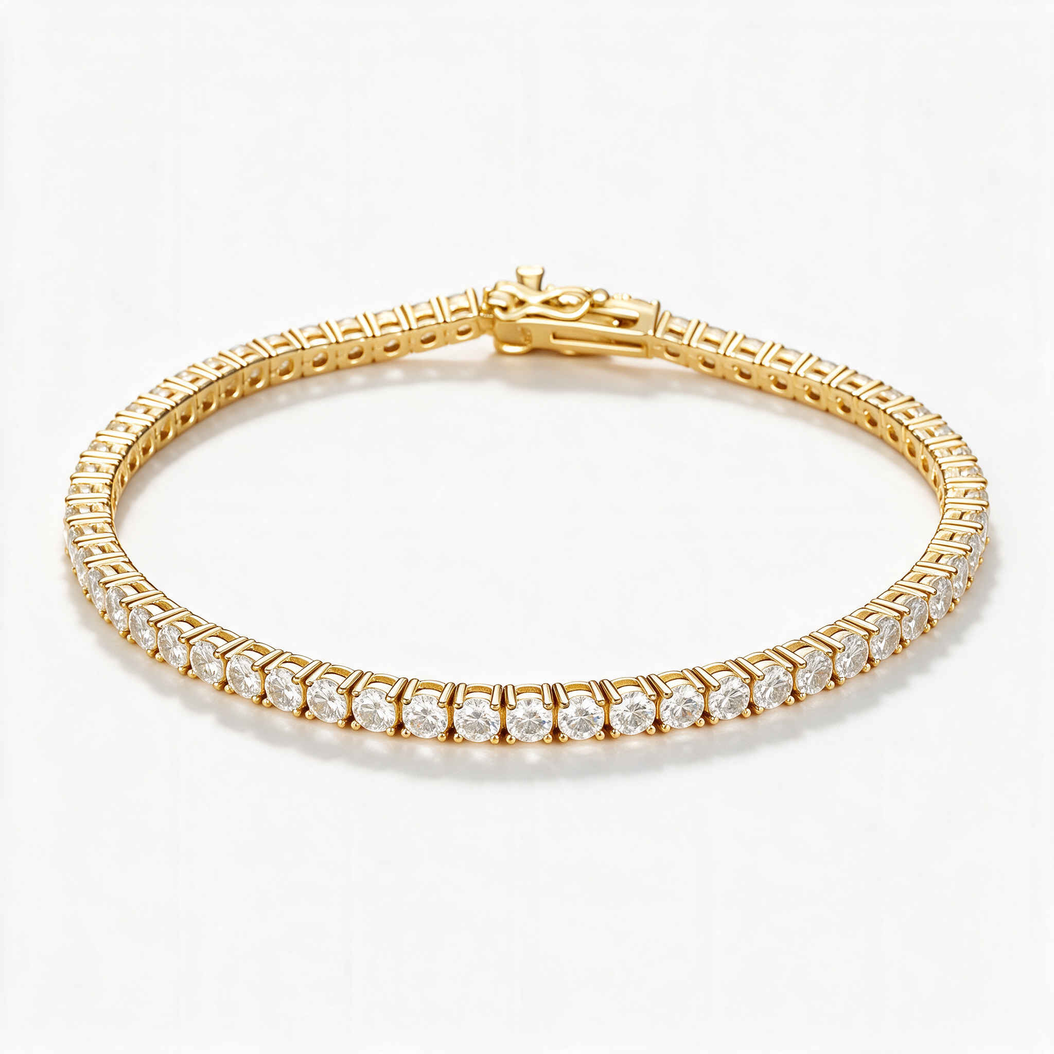 Celestia Tennis Moissanite Anklet in 14k Gold