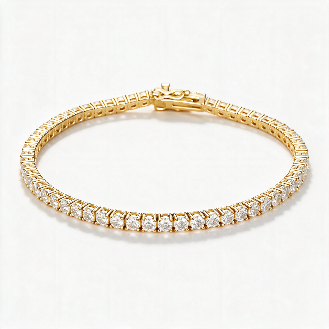 Celestia Tennis Moissanite Anklet in 14k Gold