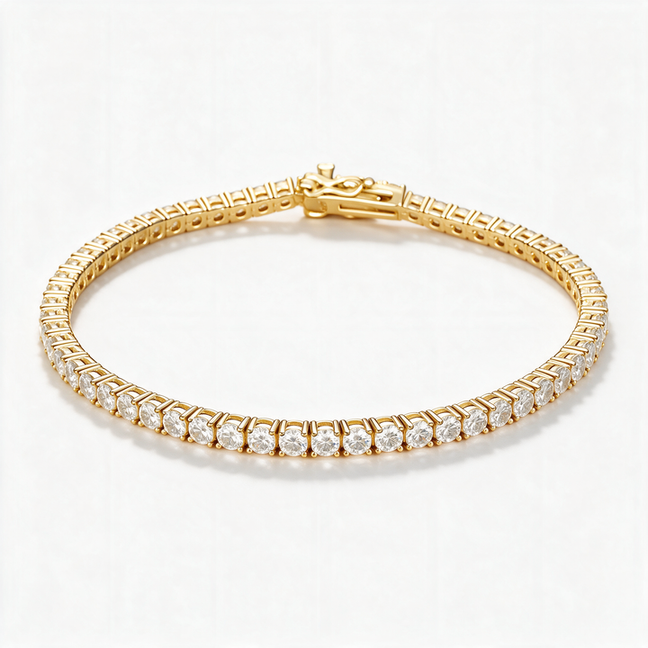 Celestia Tennis Moissanite Anklet in 14k Gold