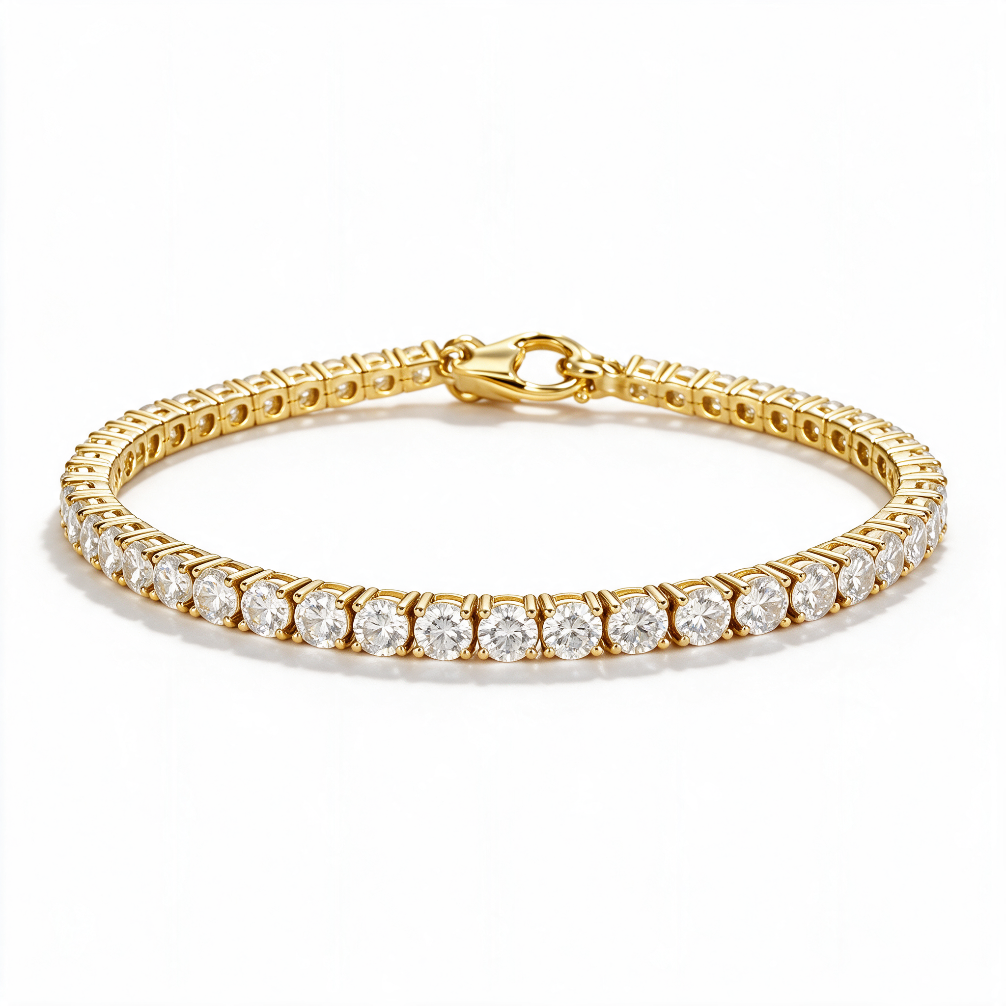 Celestia Tennis Anklet 14k Gold detail angle