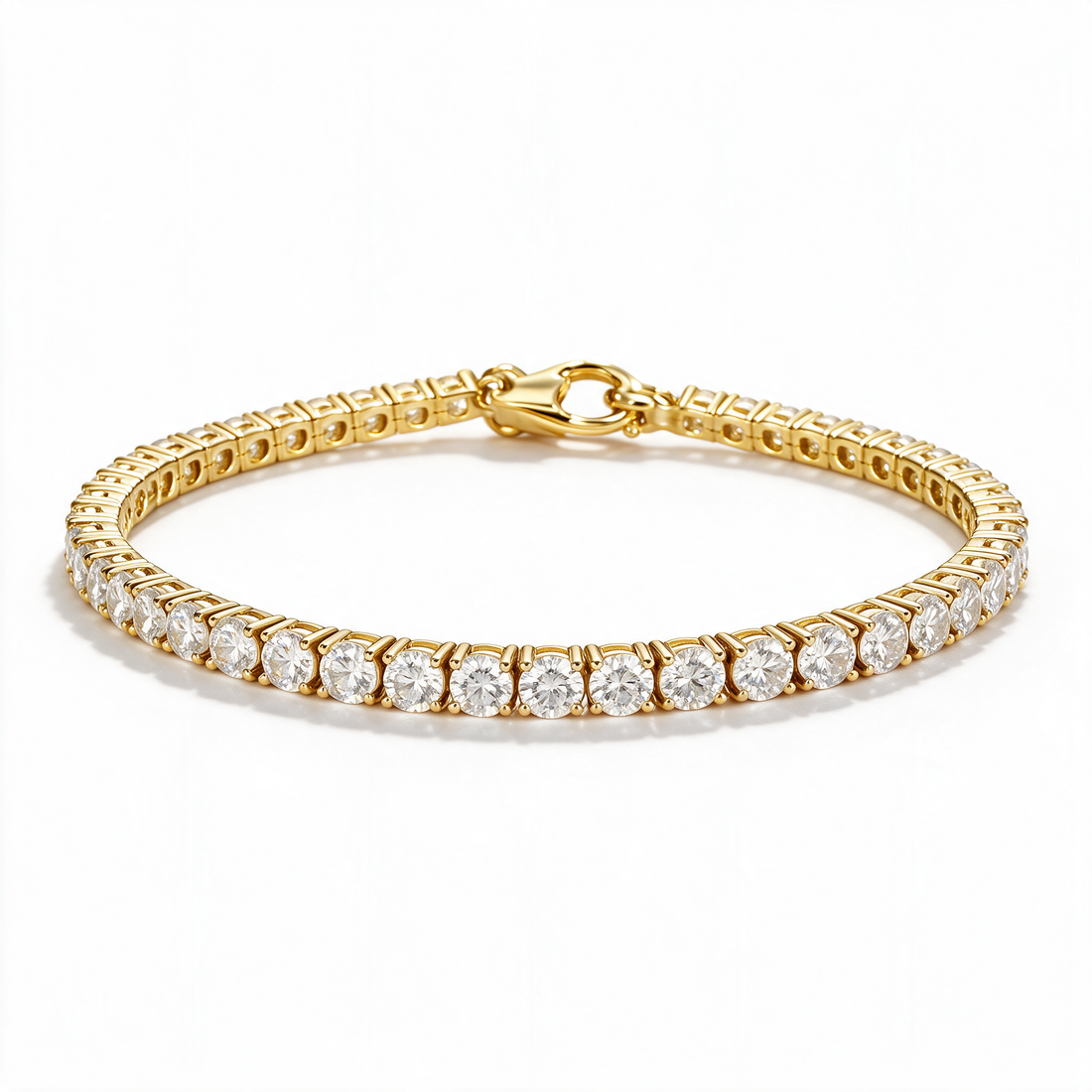 Celestia Tennis Anklet 14k Gold detail angle