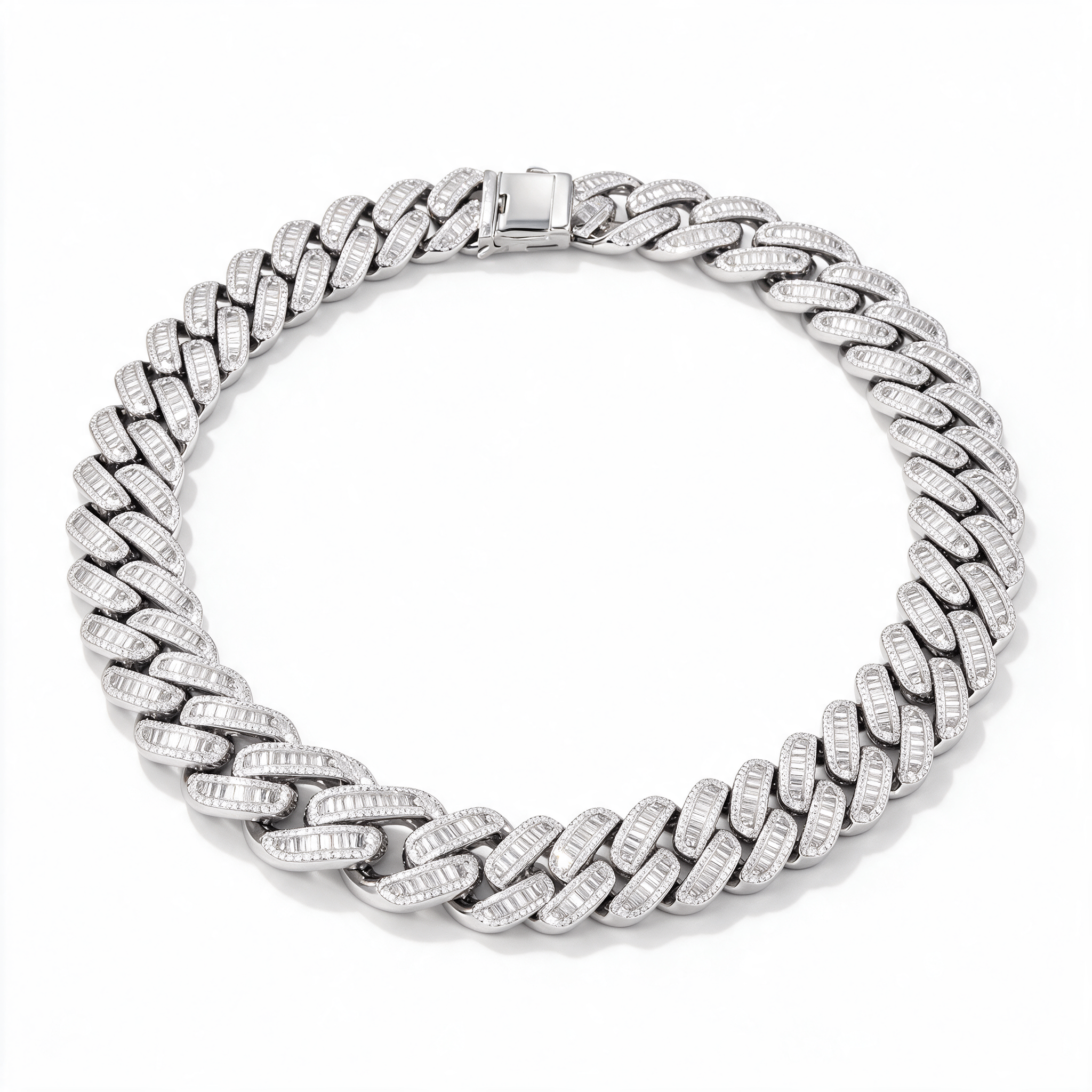 Atlas Baguette Cuban Chain 14k Platinum alternate angle