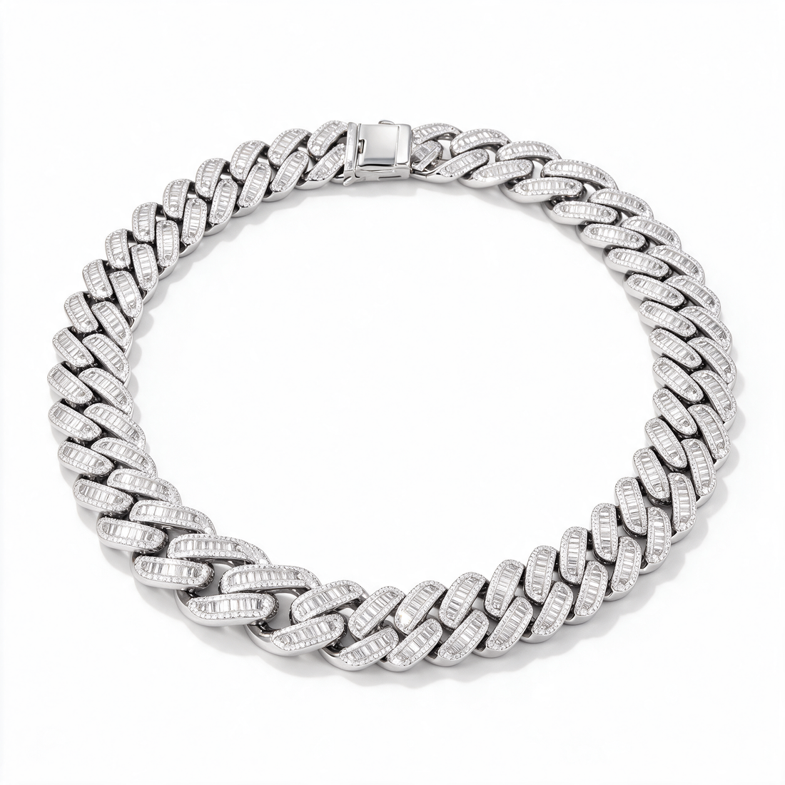 Atlas Baguette Cuban Chain 14k Platinum alternate angle