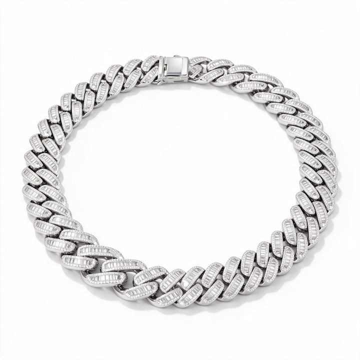Atlas Baguette Cuban Chain 14k Platinum alternate angle