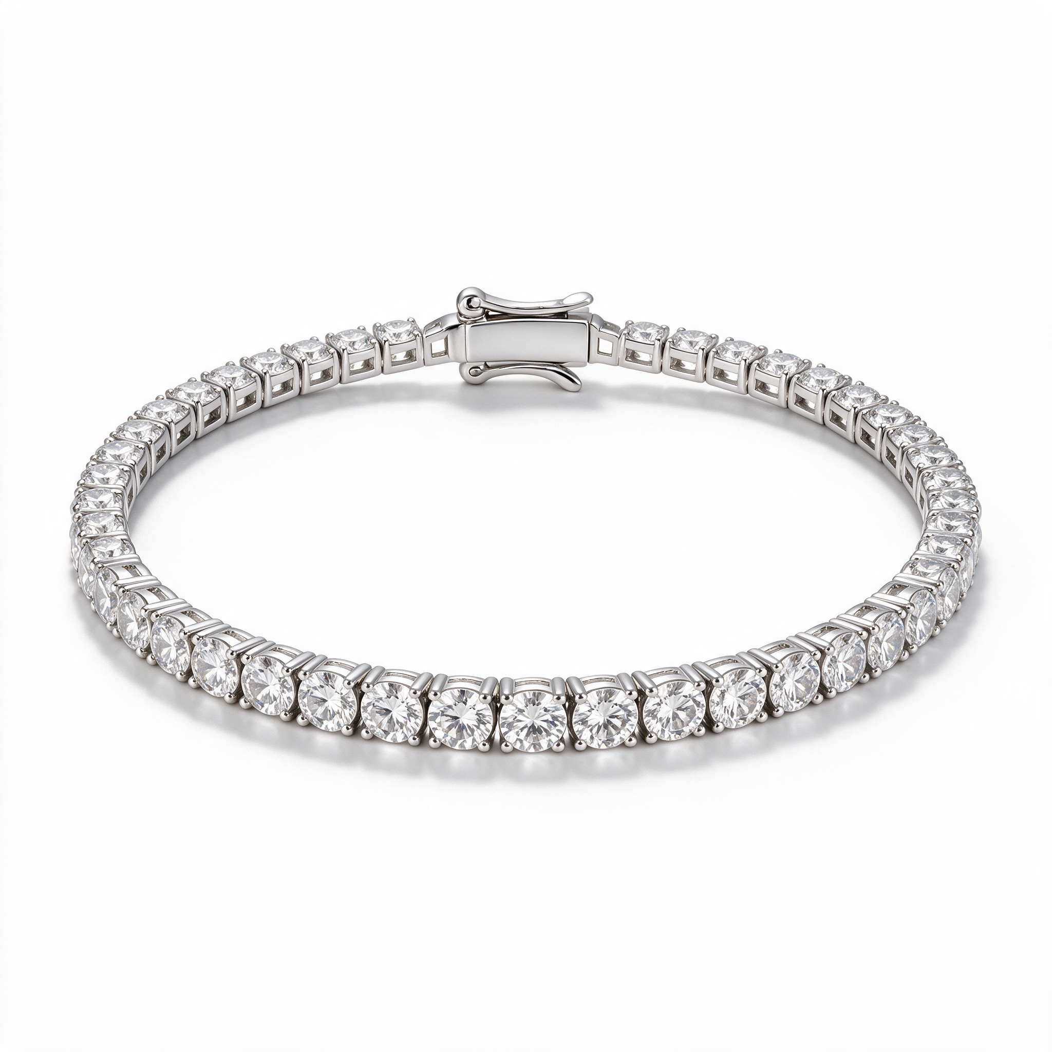 Atlas Men's Moissanite Tennis Bracelet in 14k Platinum