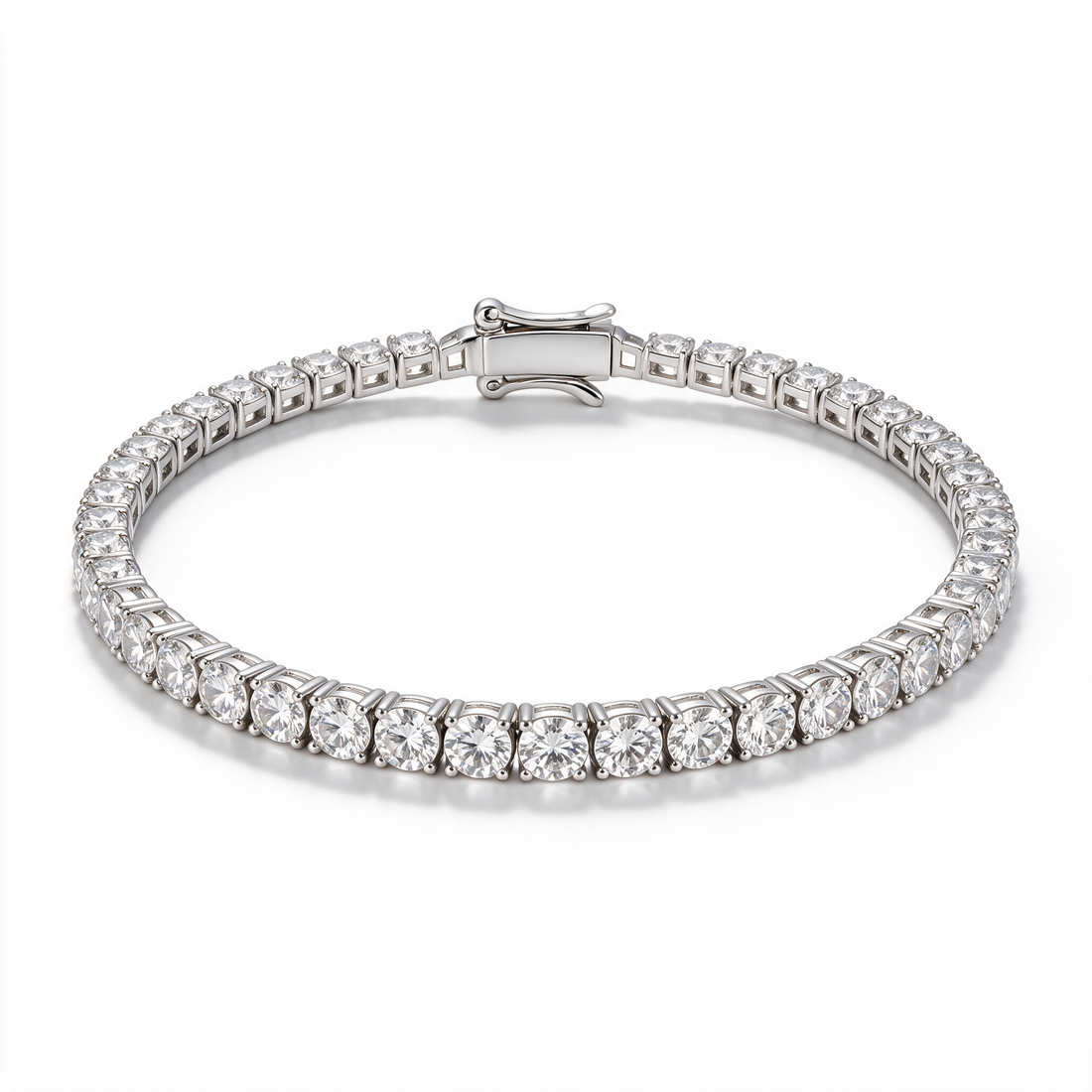 Atlas Men's Moissanite Tennis Bracelet in 14k Platinum
