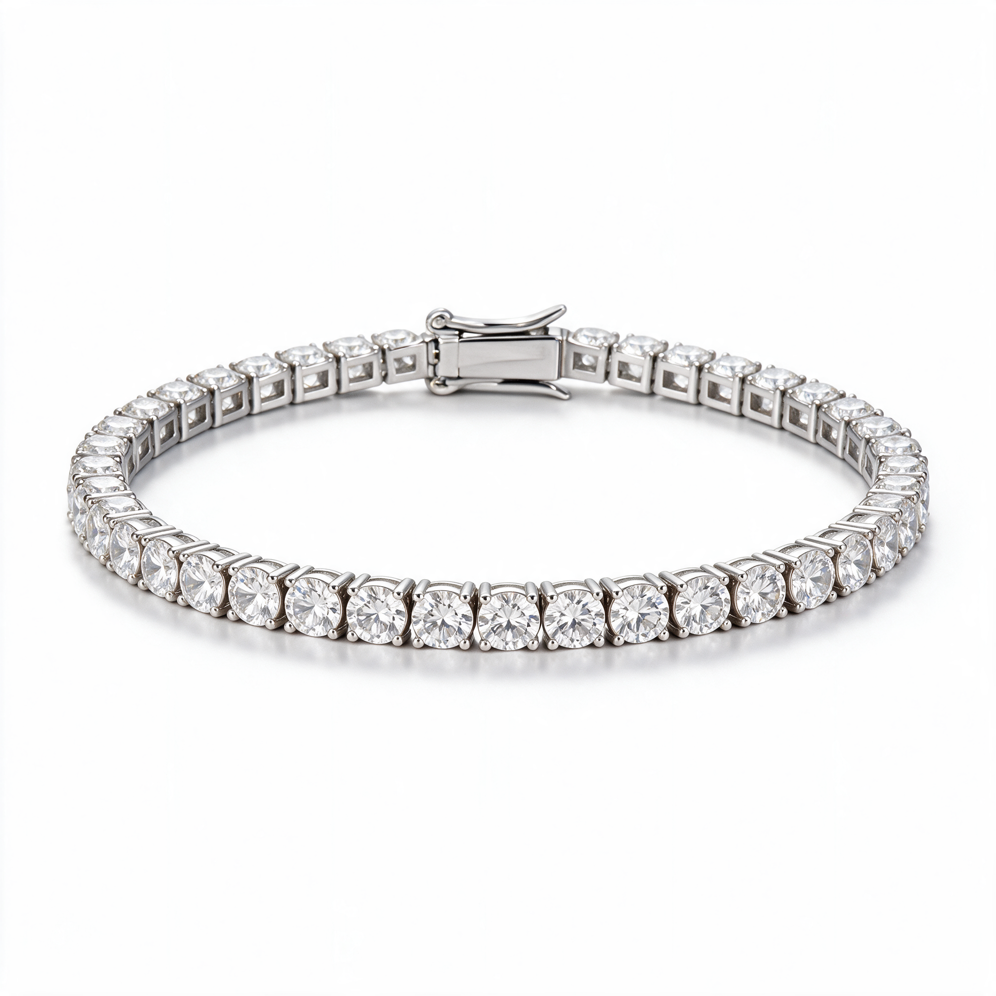 Atlas Men's Tennis Bracelet 14k Platinum detail angle