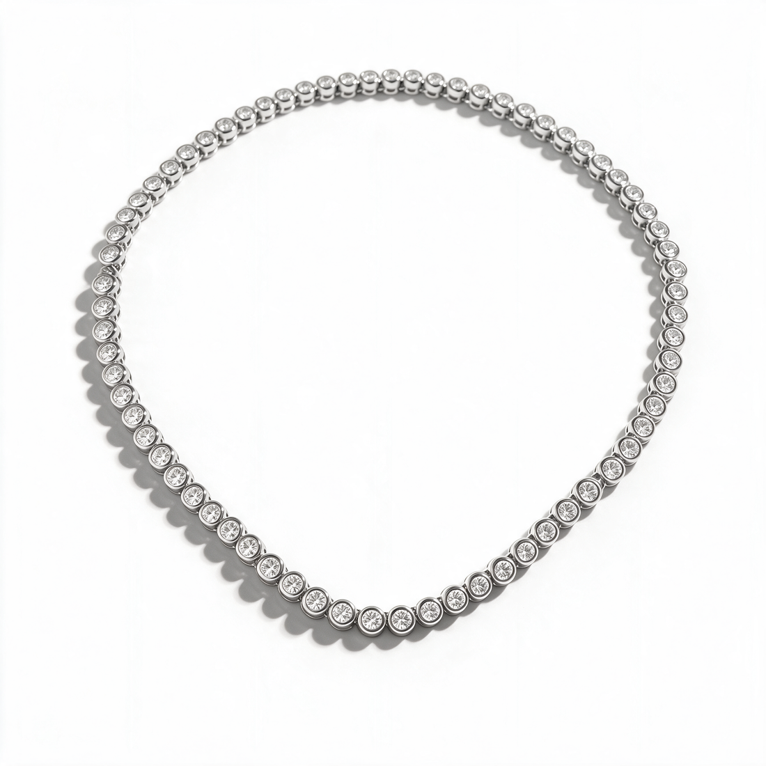 Seraphina Station Necklace 14k Platinum detail angle