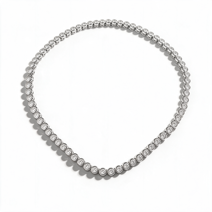 Seraphina Station Necklace 14k Platinum detail angle