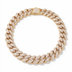 Atlas Baguette Moissanite Cuban Chain in 14k Gold with iced clasp