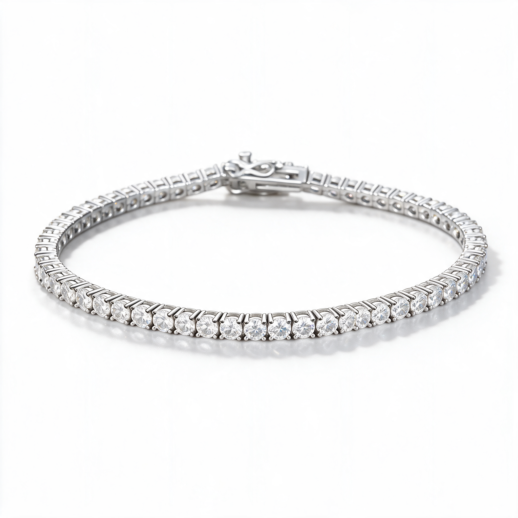 Celestia Tennis Moissanite Anklet in 14k Platinum
