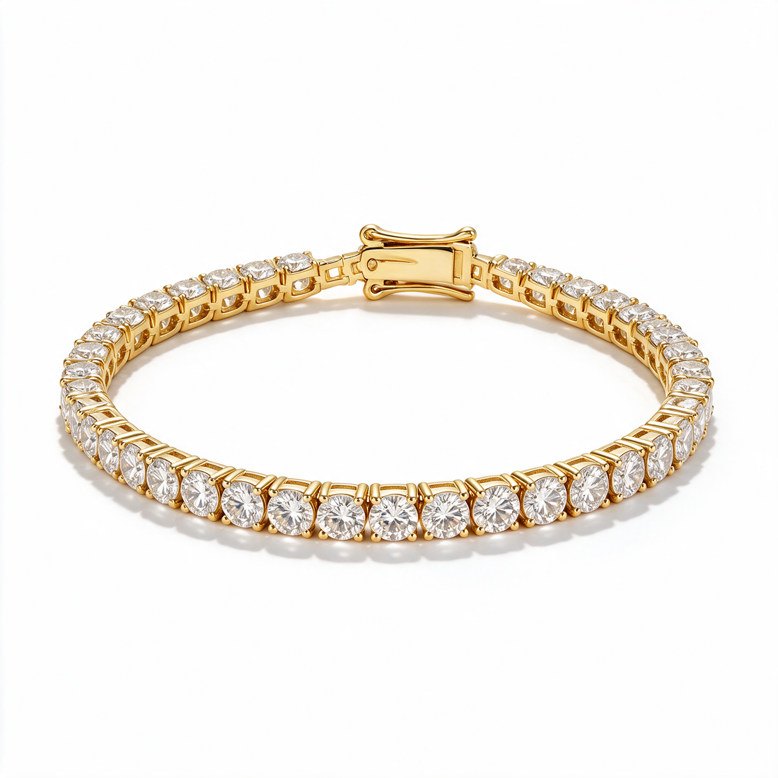 Atlas Men's Moissanite Tennis Bracelet in 14k Gold