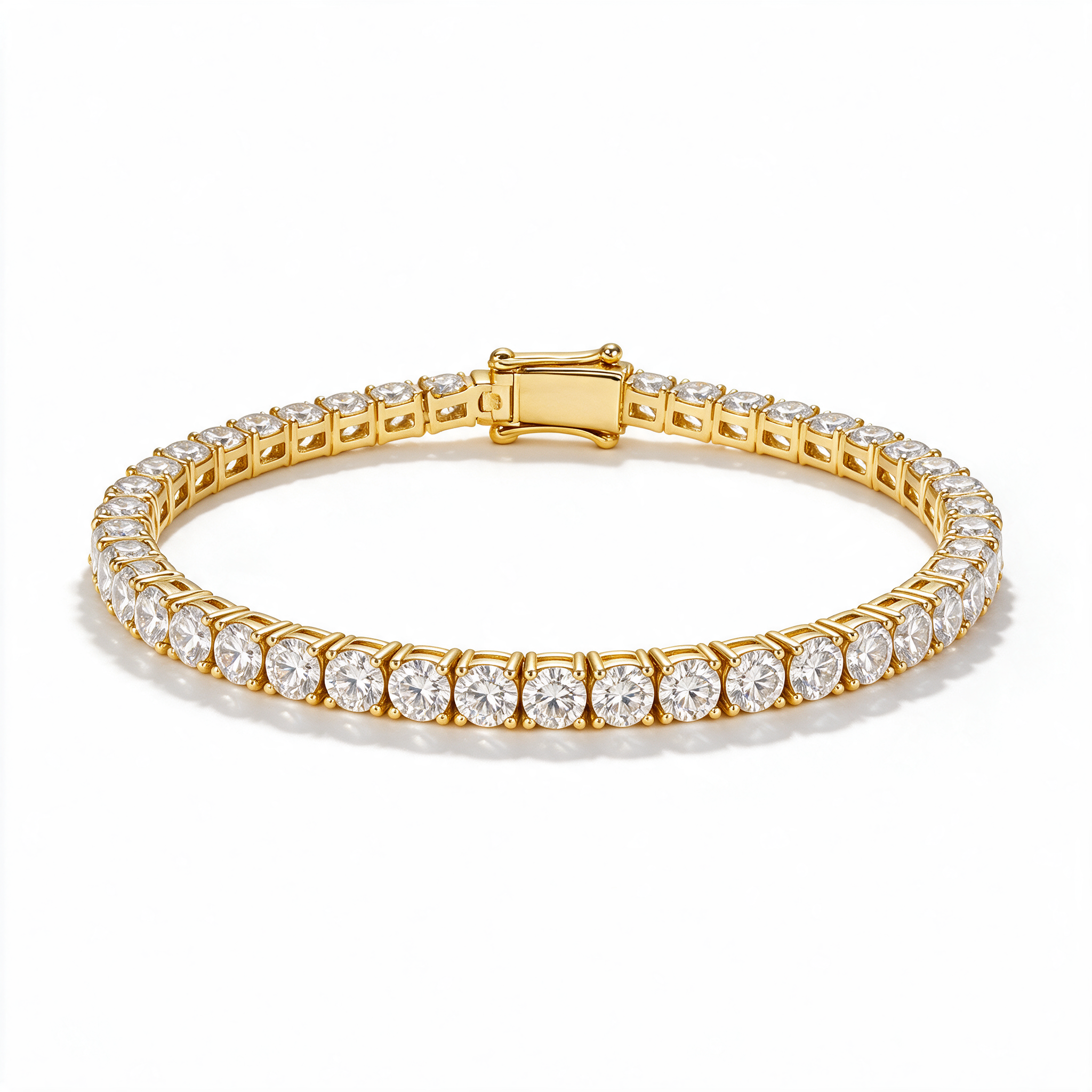 Atlas Men's Tennis Bracelet 14k Gold detail angle