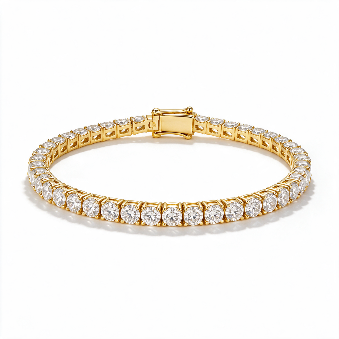 Atlas Men's Tennis Bracelet 14k Gold detail angle